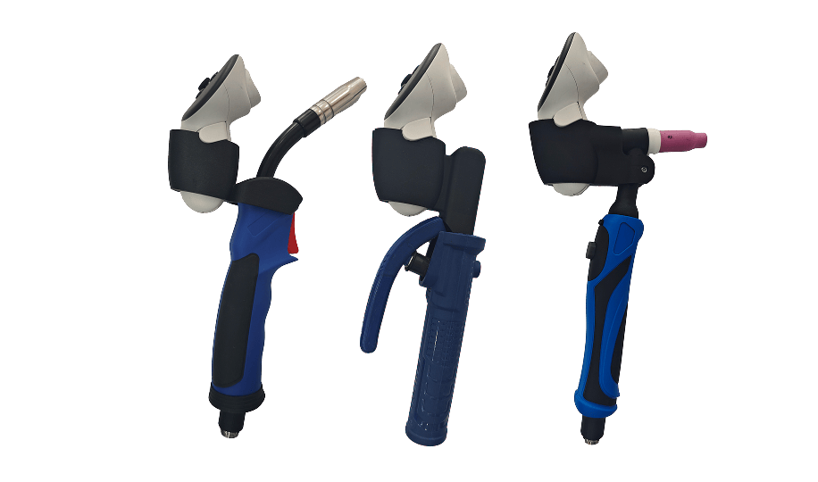 Custom VR welding torches used in the WeldVR simulator to replicate real welding movements and technique.