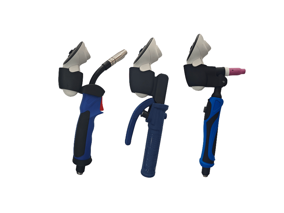 Custom VR welding torches used in the WeldVR simulator to replicate real welding movements and technique.