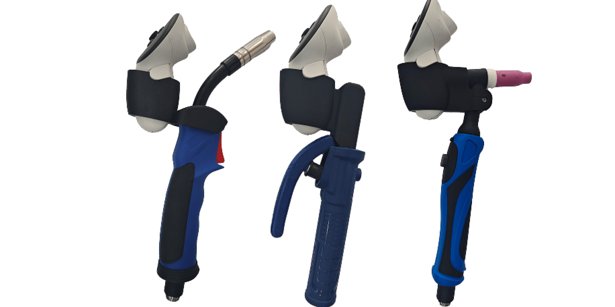 Custom VR welding torches used in the WeldVR simulator to replicate real welding movements and technique.