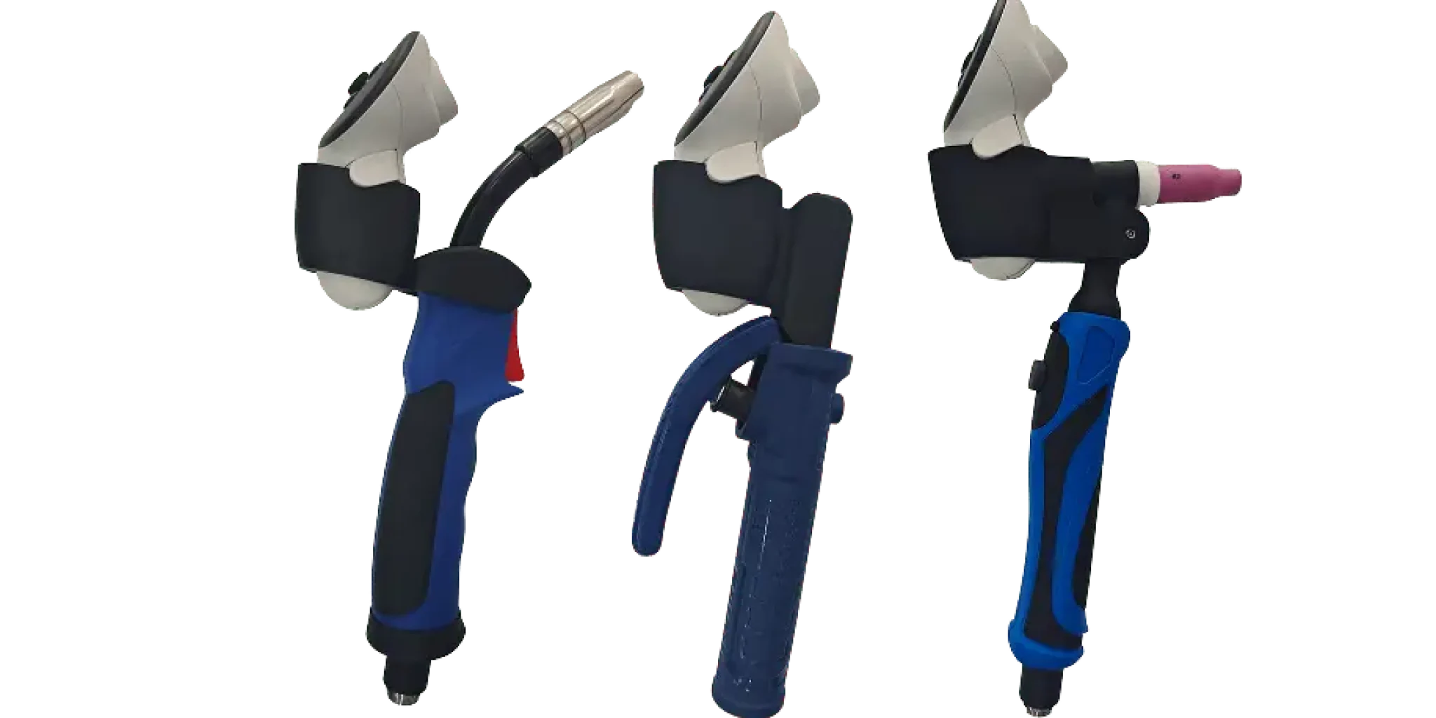 Custom VR welding torches used in the WeldVR simulator to replicate real welding movements and technique.